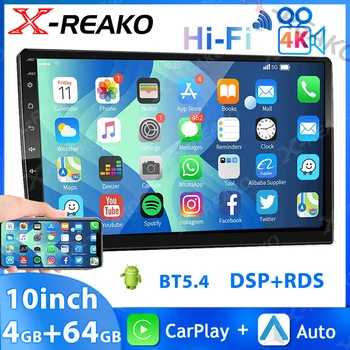 X-REAKO Android12 4+64G 2Din הרדיו ברכב נגן מולטימדיה GPS HiFi אלחוטית WIFI Carplay 2din אוטומטי סטריאו DSP AM/FM/RDS BT5.4